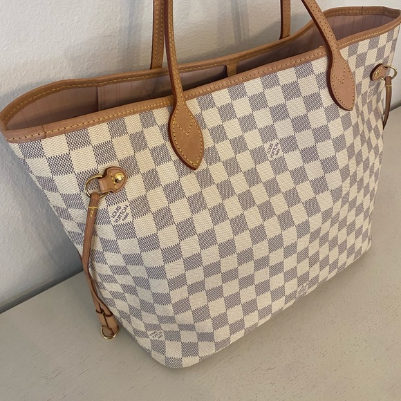 Authentic Louis Vuitton Neverfull MM, Damier Azur - Picture 2 of 6